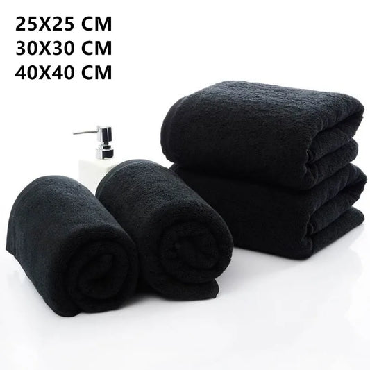 3/2 PC Tissu de nettoyage en microfibre à multiples facettes épais, Rag, serviette en microfibre noire premium pour verre, cuisine, salle de bain, lavage de voiture