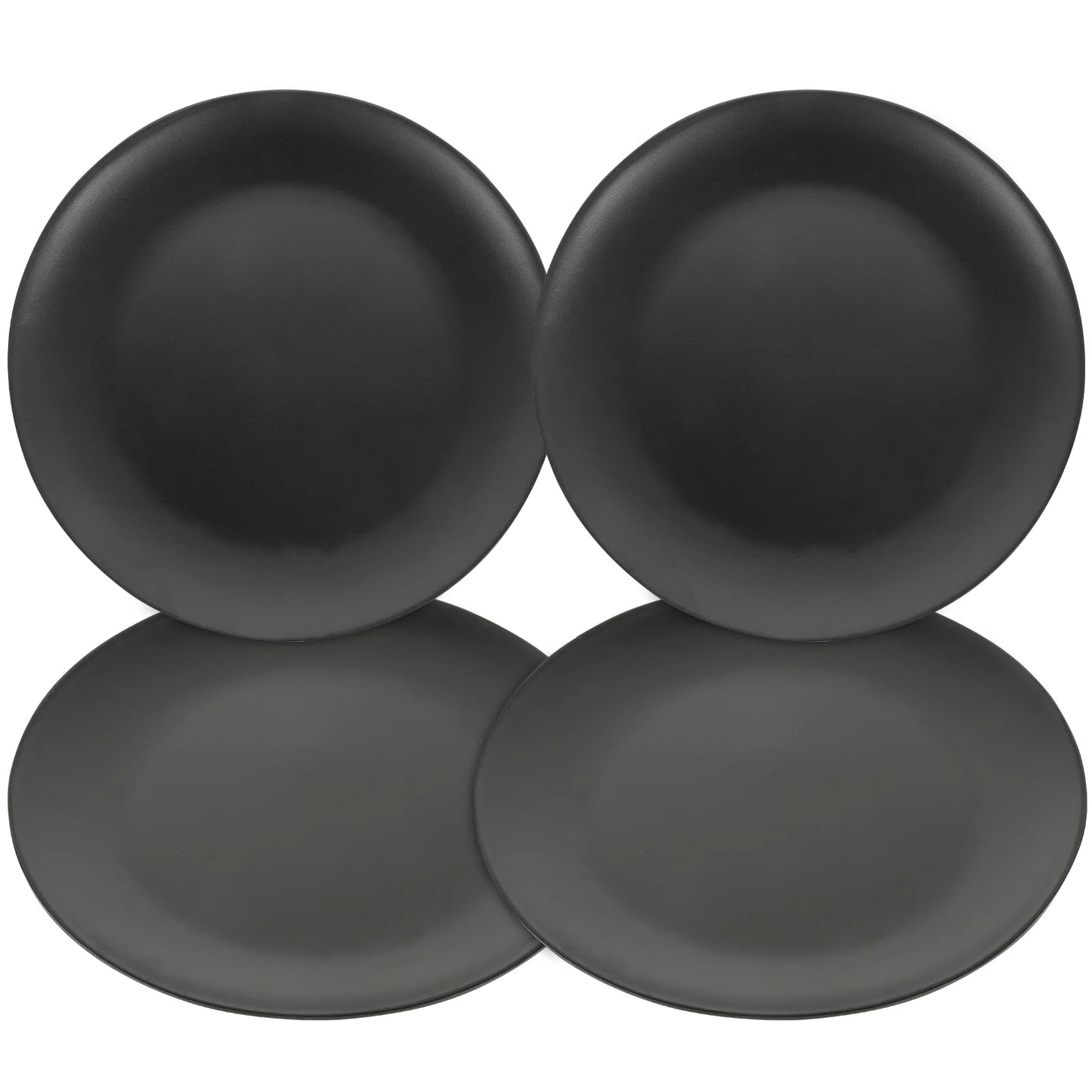 4 Pcs Black Melamine Plate Gothic Dinnerware Set Round Serving Platter Kitchen Plates Fondue Commercial