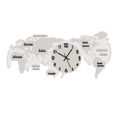Creative wall clock mirror world map Internet celebrity decoration living room home fashion European silent hanging