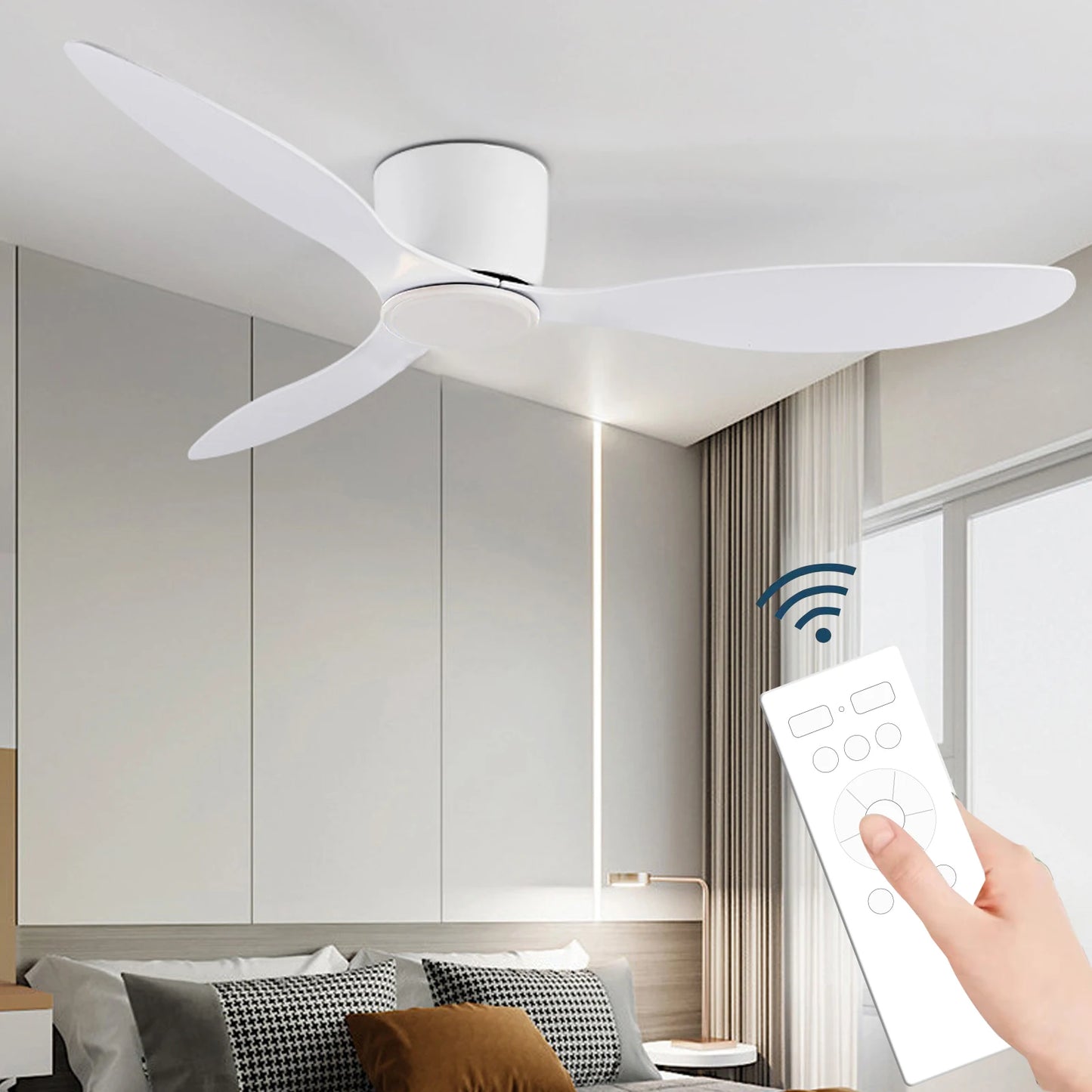 LED Ceiling Mounted Living Room Fan Light, Nordic Restaurant Decorative Ceiling Fan, Household Minimalist Electric Fan Light