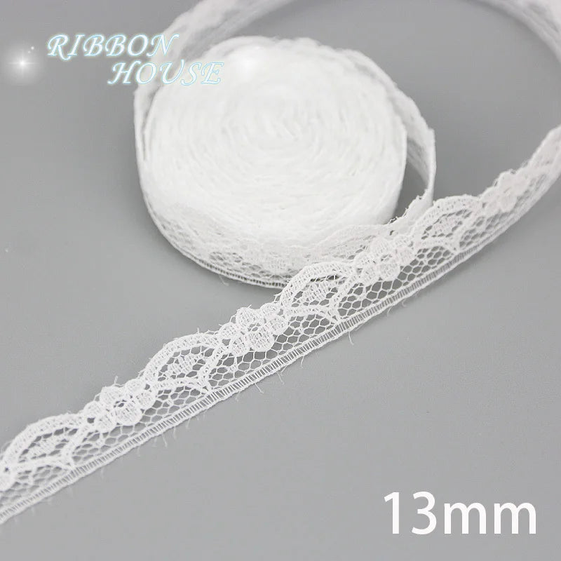 (5 yards/roll) white Lace ribbon fabric Webbing Decoration Lovely gift packing polyester Material