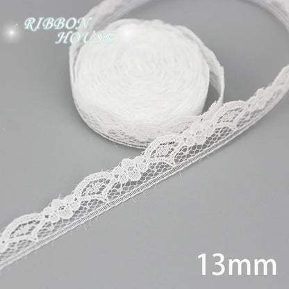(5 yards/roll) white Lace ribbon fabric Webbing Decoration Lovely gift packing polyester Material