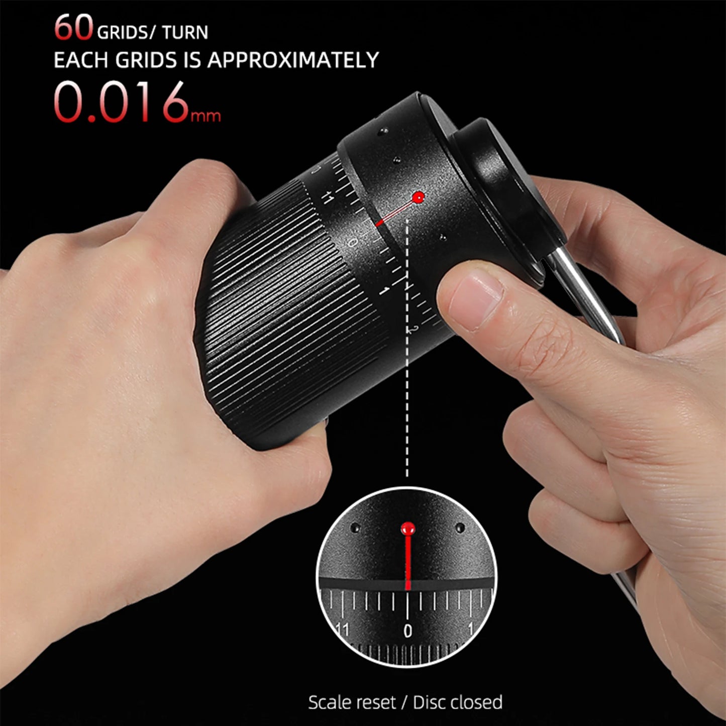 MHW-3BOMBER Manual Coffee Grinder 0.016mm/Click Conical Burr for Espresso Pour Over Adjustable Stainless Steel Barista Tool