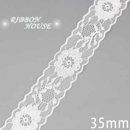 (5 yards/roll) white Lace ribbon fabric Webbing Decoration Lovely gift packing polyester Material