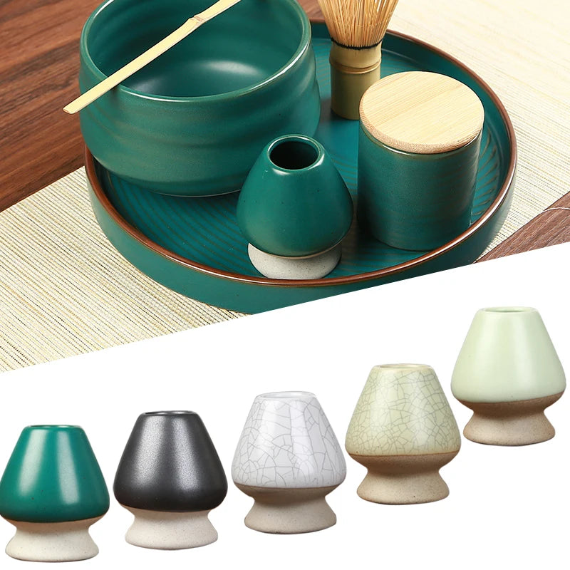 Japanese Ceramic Matcha Green Tea Chasen Holder Tea set accessories Stand Bowl Bamboo Whisk Grinder Brushes Tea Tools Holder