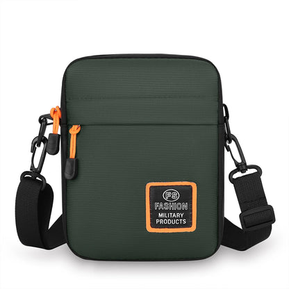 Men’s Lightweight Nylon Crossbody Bag Multiple Compartments Zipper Square Bag Adjustable Strap Crossbody Bag For Daily Use