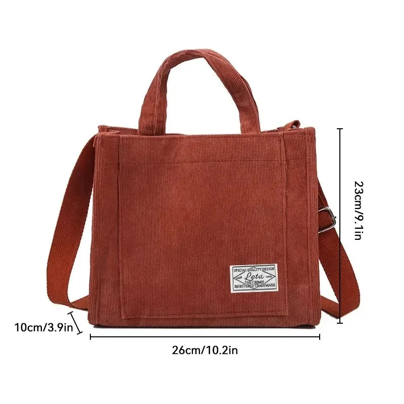 New Minimalist Corduroy Small Square Handbag Fashionable And Trendy Women's Shoulder Bag Versatile Handbag