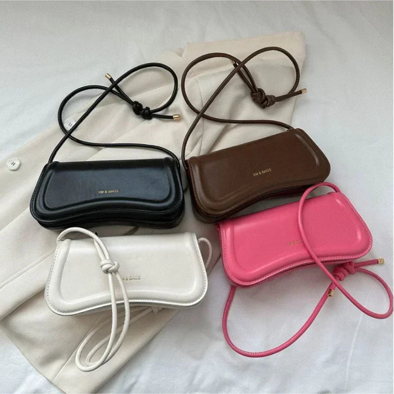 Ladies Shoulder Crossbody Bags PU Leather Women Underarm Bags Solid Color Small Top-handle Bags Purse Female Daily Handbags