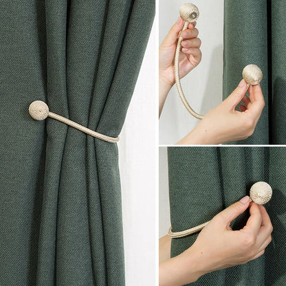 2PCS Magnetic Pearl Ball Curtain Tiebacks Curtain Buckles Backs Holdbacks Buckle Clips Curtain Rods Home Decorative Accessories