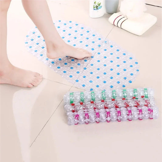 PVC Anti-Skid Bath Mats Soft Anti-Slip Shower Mat Massage Mat med sugekop-skridsikre badekarbad Mat badeværelse Tilbehør Nyt