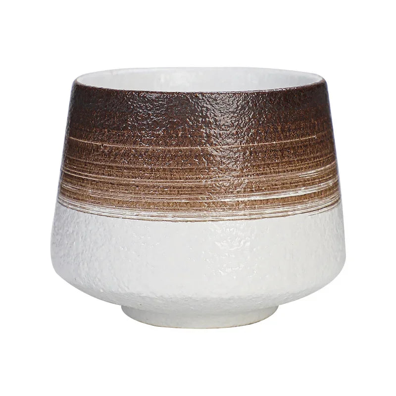 200ml Handmade Pottery Cup Retro Ceramic Coffee Cup with Flower Pattern