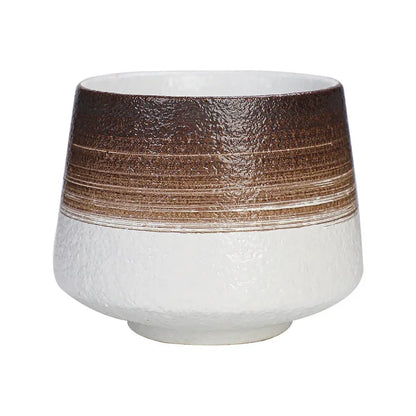 200ml Handmade Pottery Cup Retro Ceramic Coffee Cup with Flower Pattern
