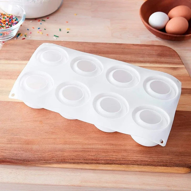 3D Apple Shape Silicone Mold 8 Cell DIY Cake Mousse for Ice Cream Chocolate Pastry Art Pan Dessert Bakeware Cake Decorating Tool