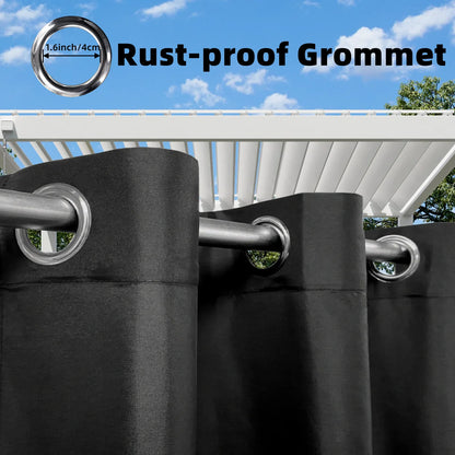 1PC, Waterproof Outdoor Grommet Curtain For Patio Gazebo Front Porch Pergola