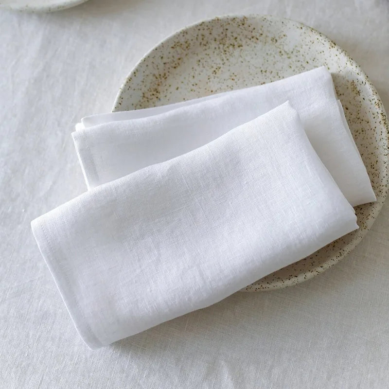 100% Flax Linen Napkins Set of 10 - Soft Absorbent Cloth Dinner Napkins for Kitchen Table, Washable Reusable & Wrinkle Resistant