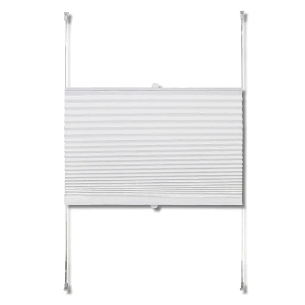Sure! Here’s an optimized title for the product:White Blackout Pleated Shade 110x125 cm Privacy Light Blocking Curtain Blinds