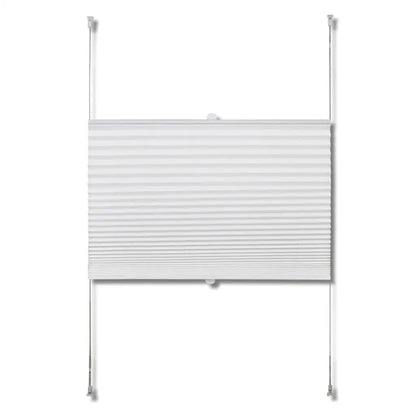 Sure! Here’s an optimized title for the product:White Blackout Pleated Shade 110x125 cm Privacy Light Blocking Curtain Blinds