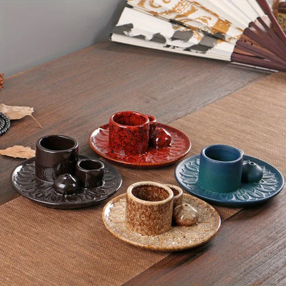 4-in-1 Ceramic Incense Burner for Aromatherapy Meditation Yoga and Home Decor Includes Sage Holder and Incense Holder for Sticks