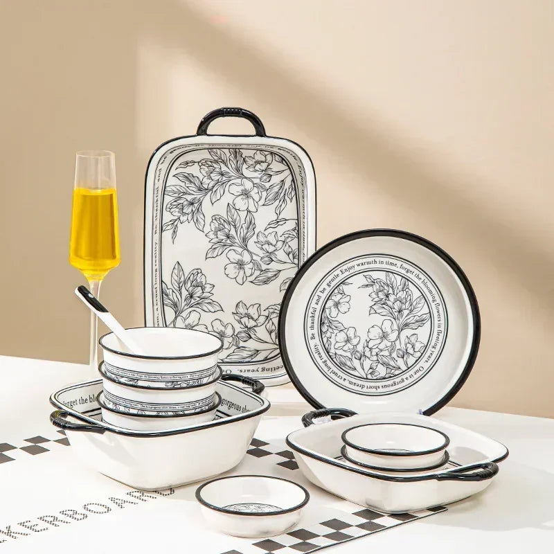 Set pentru gospodărie Caseta de masă din ceramică de înaltă frumusețe ceramică 【20pcs】