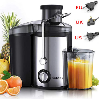 Juicer Centrifugal Husholdning stor kaliber elektrisk juice maskin Rest separasjon Vegetabilsk juicer EU UK