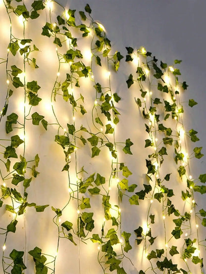 Artificial Vine Green Leaf Fairy Vine Hanging Vine Outdoor DIY For Wall Bedroom Garden Home Decoration Wedding Birthday Decor
