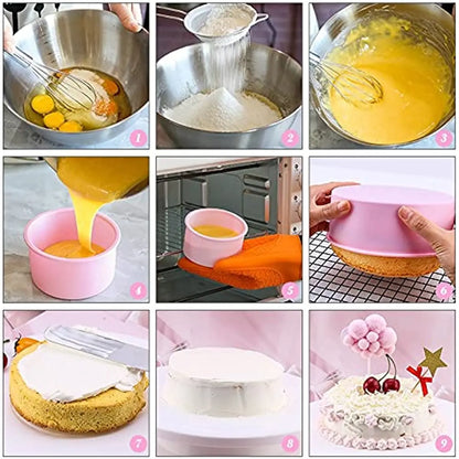 4 6 8 10 Inch Round Shape Mold Silicone Small Cake Baking Pan Mousse Fondant Cylinder Mould For Pastry Dessert Jelly Wholesale