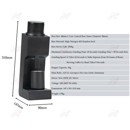 ITOP 03 Elektrische Kaffeemühle Sechs-kern 38mm Grat Haushalt Kaffeebohnenmühle Kaffee Miller Mühle für Espresso filter VS3