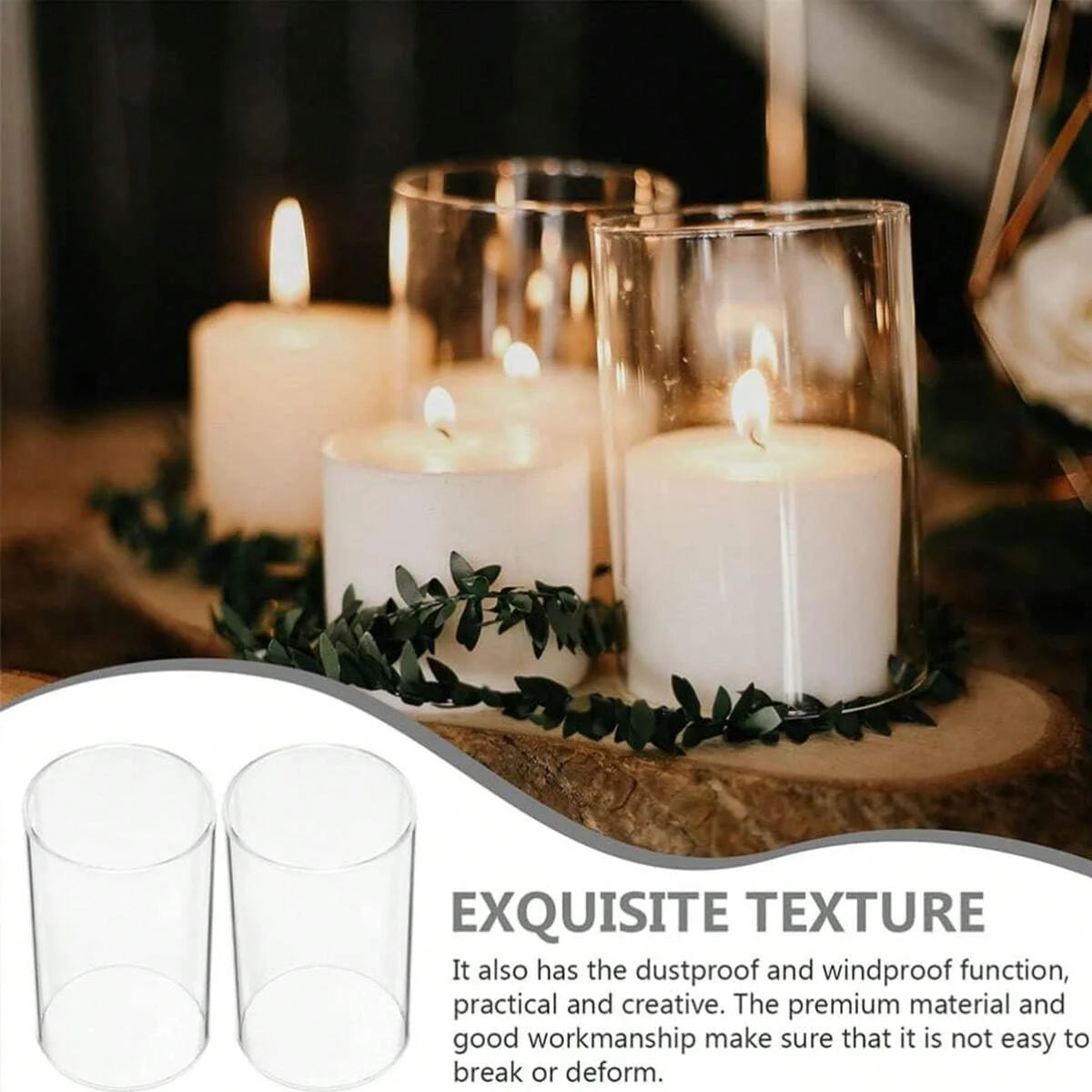 Large capacity Cylinder Wedding Glass Cup Candlestick Straight Tube Glass Vase Dining Table Candle Decoration Art Storage Jar