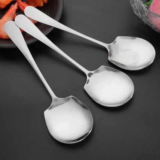 2/1pcs store rustfritt stål Spoon Langhåndtak Spoons Kitchen Cutsy Rice Dumpling Grøt Soup Scoops Restaurant Tabellware