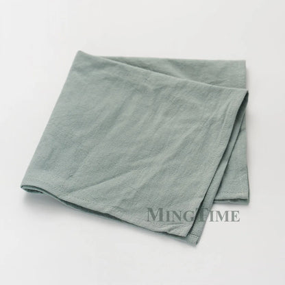 12pcs Napkins 40X40CM Plain Washed Cotton Tea Towel Dining Place Mats Wedding Party Christmas Linen Kitchen Cloths Table Decor