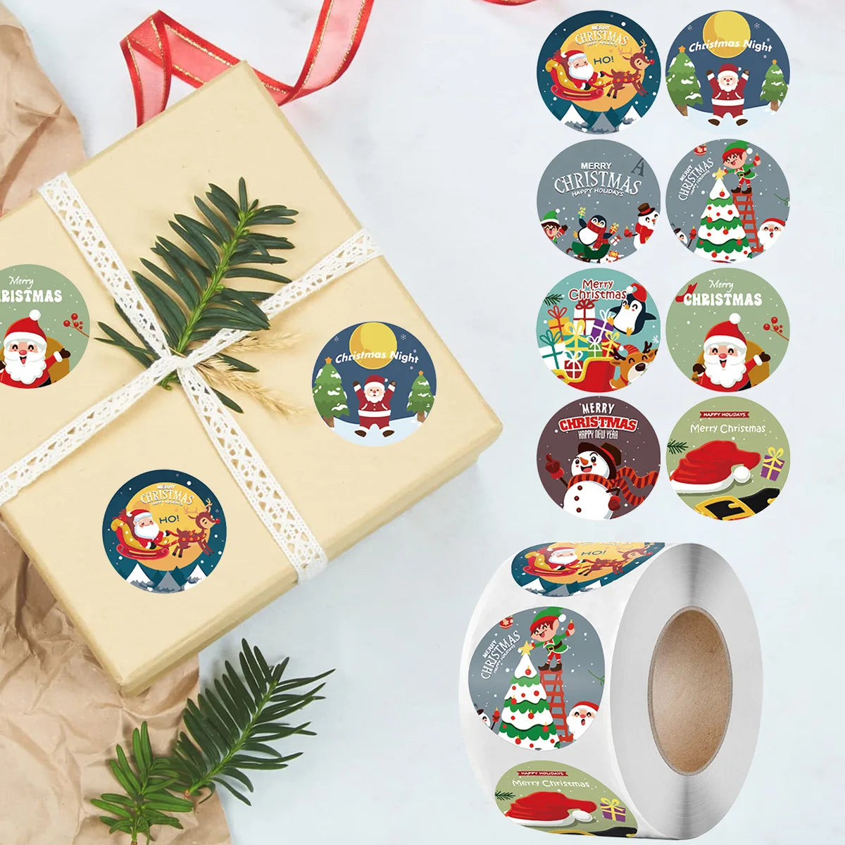 500 pcs glædelig jul klistermærker cristmas xmas fest segletiketter klistermærker til DIY gaver bagepakke kuvertpapirindretning