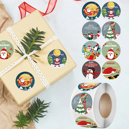 500pcs schéi Chrëschtdeeg Sticker cristme Xmas Party Seial Labels Stickers fir DIY Kaddoe Baken Enveloppe Stapièry