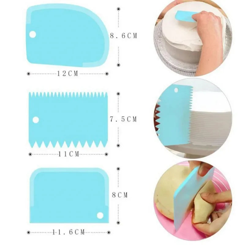 3pcs/lot cream scraper Степень DIY торт, украшающий помадные режущие режущие режущие