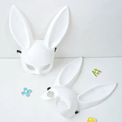 Black White Rabbit Mask Halloween Party Party Party Long Orezes Rabbit Bunny Mask Cosplay