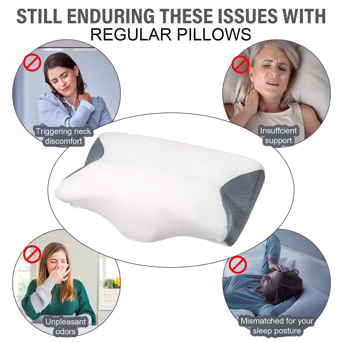 1 pc Memory Foam Bed Orthopedic Pillow Neck Protection Slow Rebound Memory Pillow Butterfly Shaped Health Cervical Neck