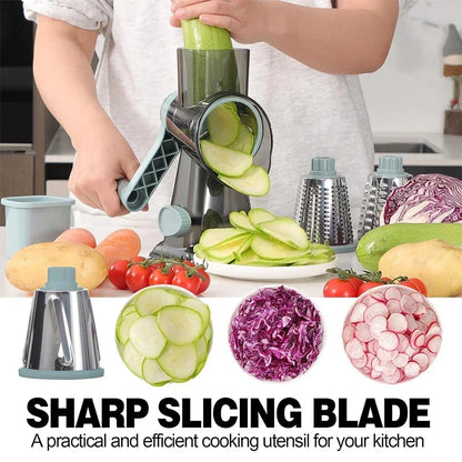 2025 3-in-1 Roterende Kaasrasp Multifunctionele Handleiding Veg Slicer Moer Grinder Keuken Essentiële Tool
