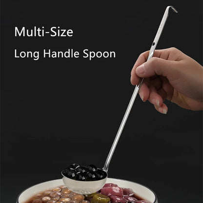 Nuevo chino Long Many Ramen Spoon Hot Pot Soup Soup Camina de acero inoxidable cucharadas de múltiples cucharadas de cocción para el hogar Utensilios