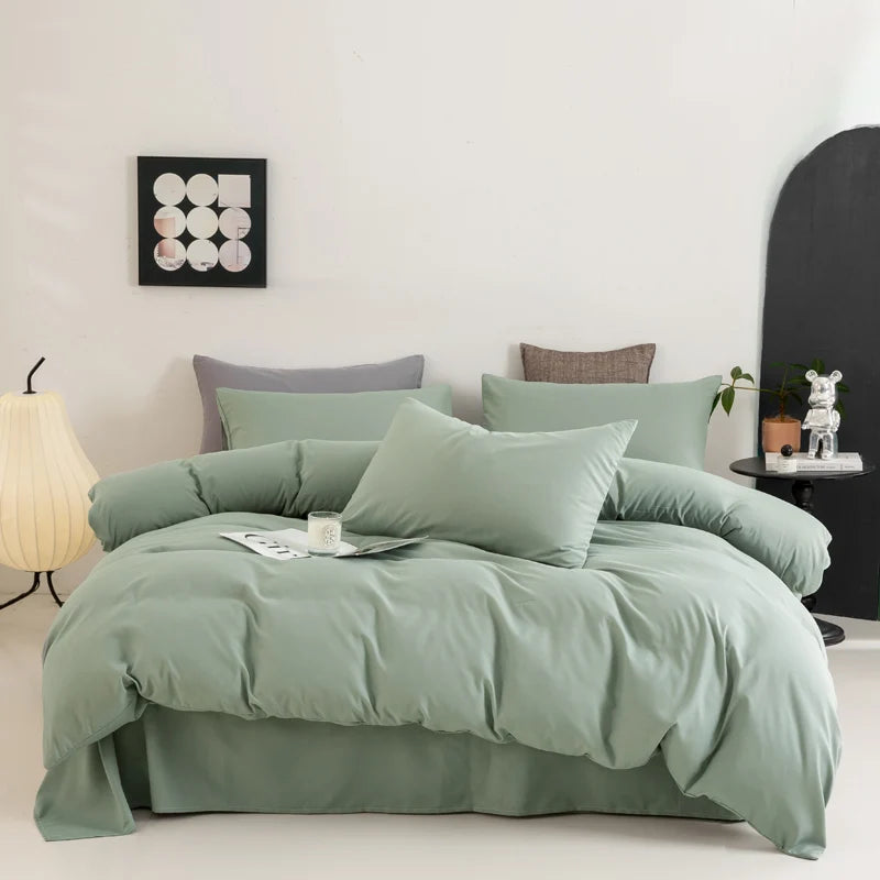 Solid Color Quilt Cover New Milled Washed Cotton Single Bed Duvet Europe US Popular Skin-friendly 220x240 Double Use Bedding
