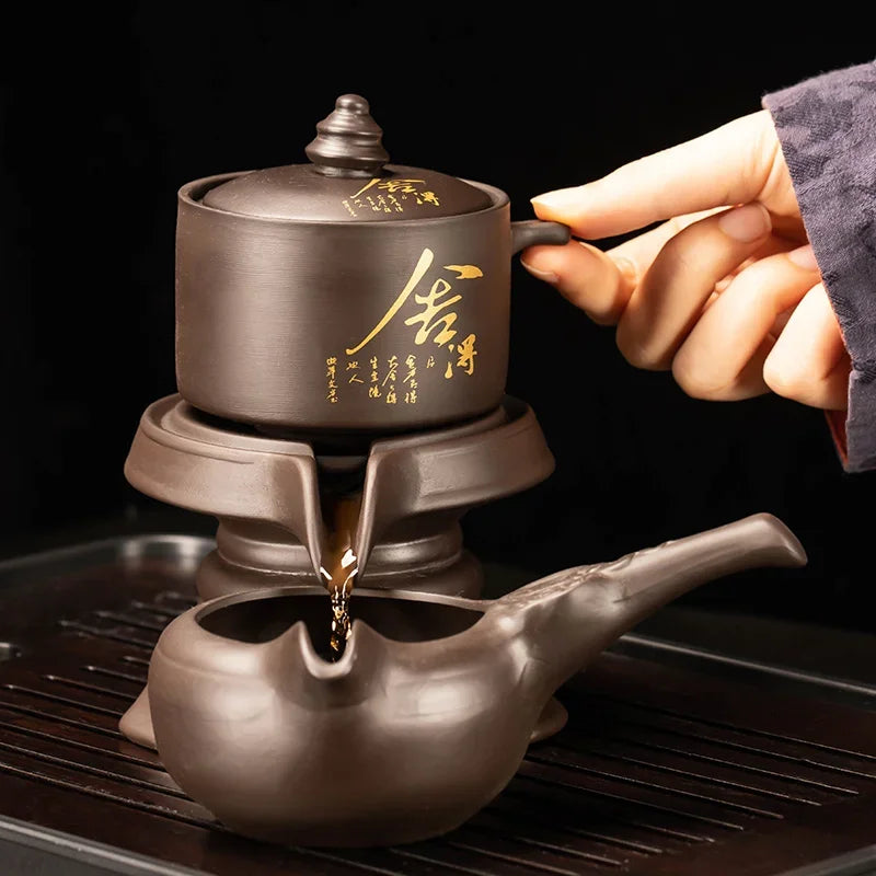 Juego de té tradicional chino Juego de té automático de té de alta gama para tazas de té y platillo de 6 personas