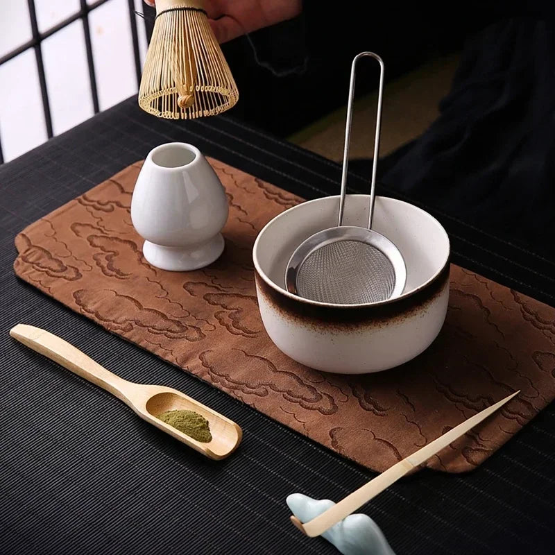 4pcs 6Pcs Handmade Home Easy Clean Matcha Tea Set Tool Stand Kit Bowl Whisk Scoop Gift Ceremony Traditional Japanese Accessories