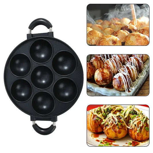 7 Hole Cooking Cake Pan Non-stick Eggs Ring Molds Round Pancake Maker Cake Mold Household Breakfast Egg Cooker Kitchen Cookware