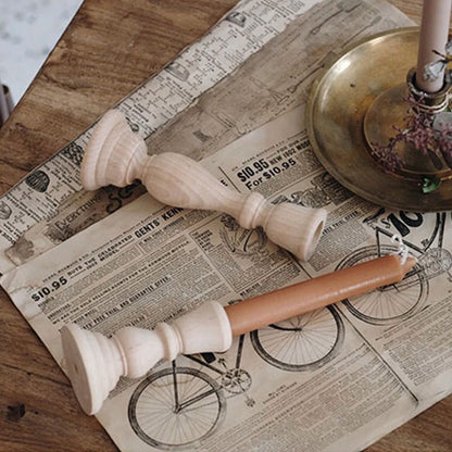 Wooden Candlesticks Unfinished DIY Classic Craft Candle Holders for Paint or Living Room Home Wedding Holiday Decorations