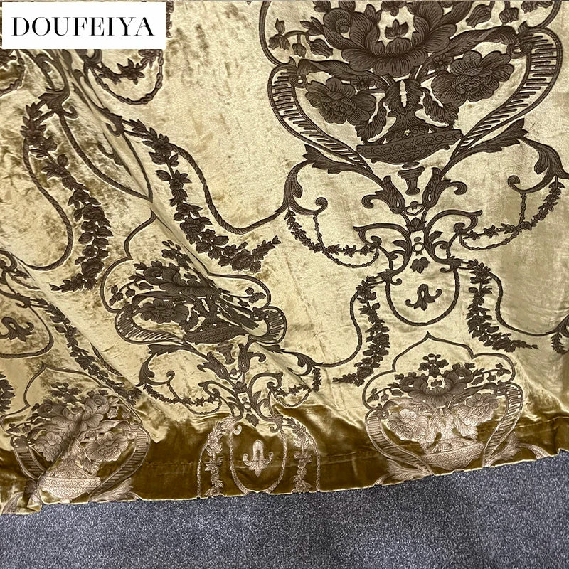 Silk Velvet Foil Stamping Luxury Gold Blackout Curtains for Living Room Bedroom Dining Nature Vertically Custom Size White Tulle
