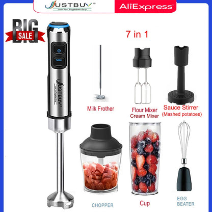 LED -fabrikkpris 1500W 6/4 i 1 elektrisk pinnehånd kommersiell blender Food Processor Egg Visp Mixer Juicer kjøttkvern