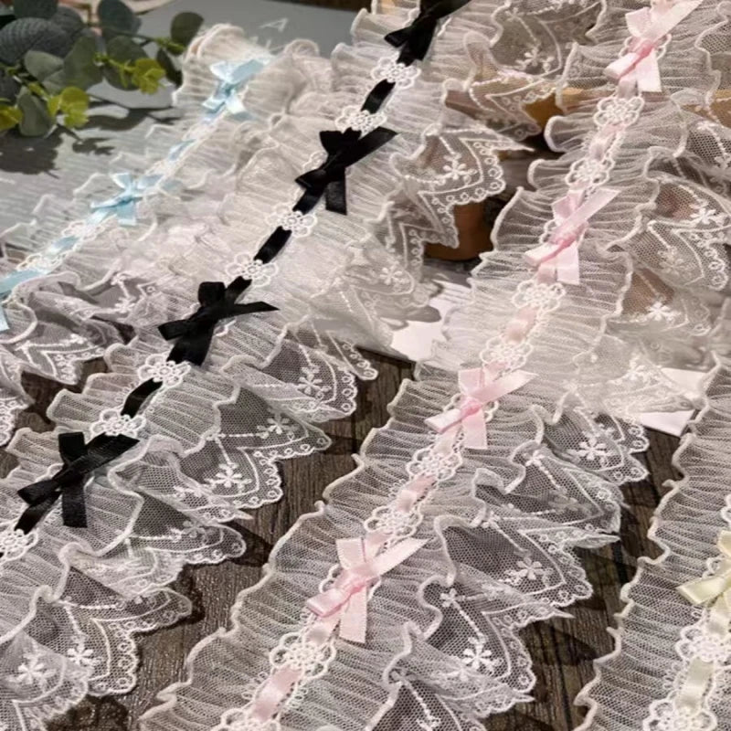 Bow Pleated Lace Handmade Diy Decoration Baby Clothes Skirt Hem Clothing Lace Accessories Curtains Home Decoration Accessories