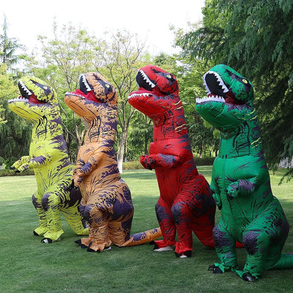 Adult Funny Full Body Dress-up Cosplay T-rex Dinosaur Inflatable Costume for Women Men Halloween Party Dino Performance Costumes