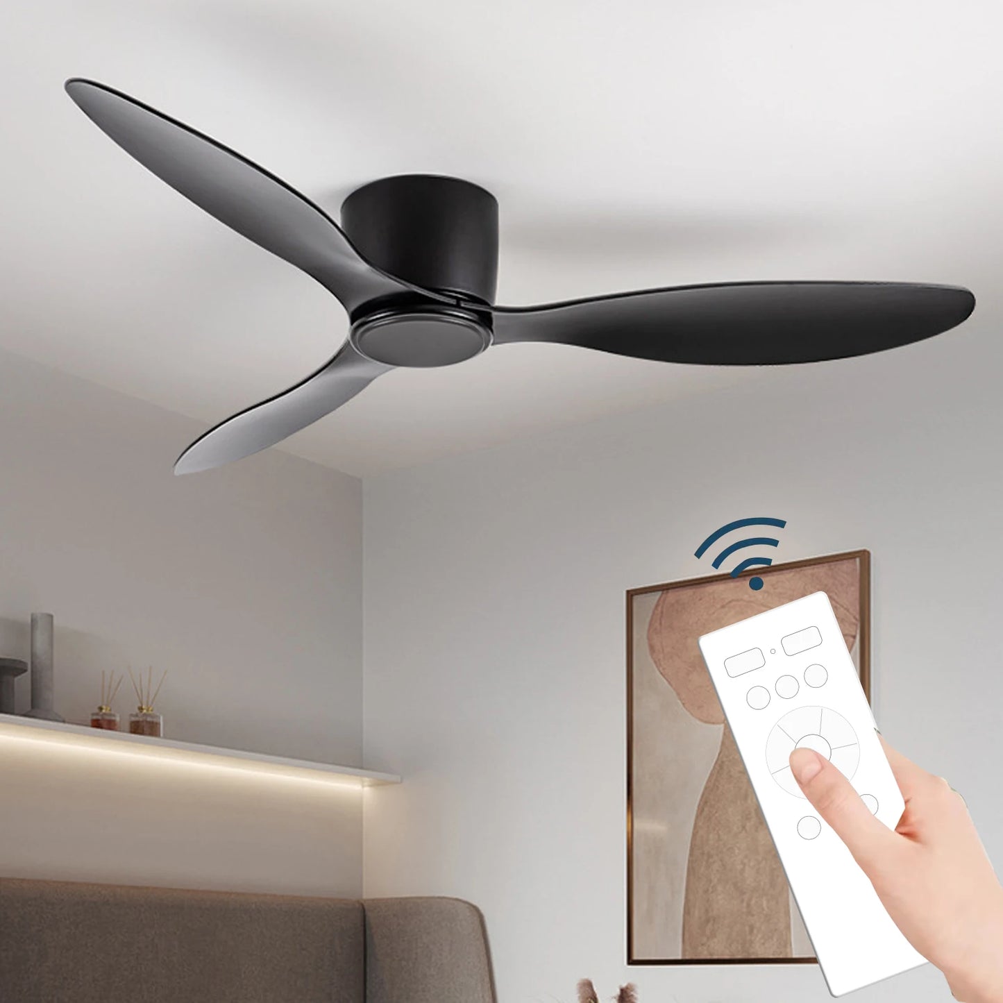 LED Ceiling Mounted Living Room Fan Light, Nordic Restaurant Decorative Ceiling Fan, Household Minimalist Electric Fan Light
