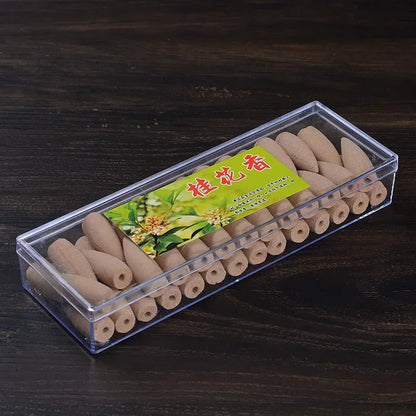 50 Capsules/box of Backflow Incense Cone Aloes Sandalwood DIY Home Office Backflow Smoke Appreciation Meditation Sedation