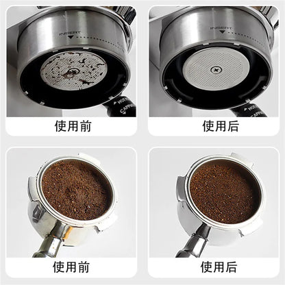 Espresso-Zubehör, Barista-Tuch-Kaffeefilter, wiederverwendbar, Edelstahlsieb, 0,2 mm, für 51/54/58 mm Halter, Siebträger-Set