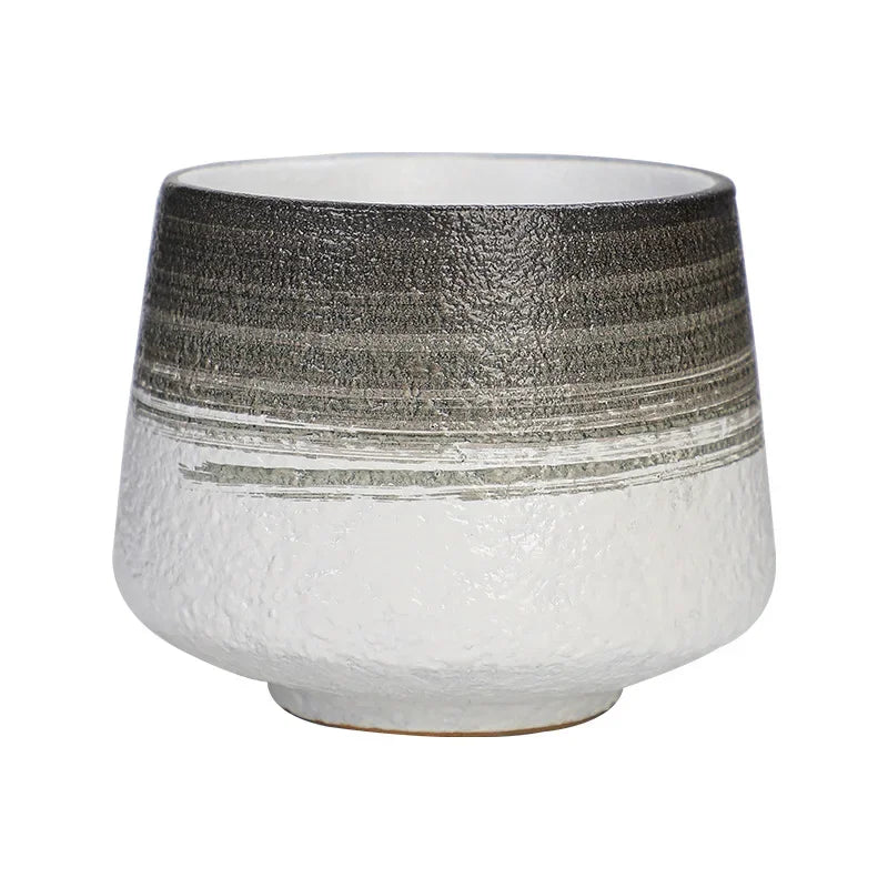 200ml Handmade Pottery Cup Retro Ceramic Coffee Cup with Flower Pattern